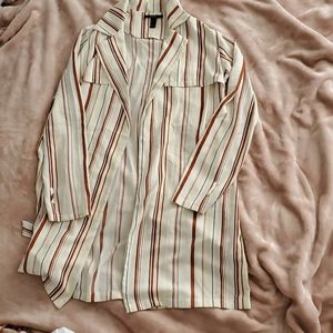Long sleeve striped robe